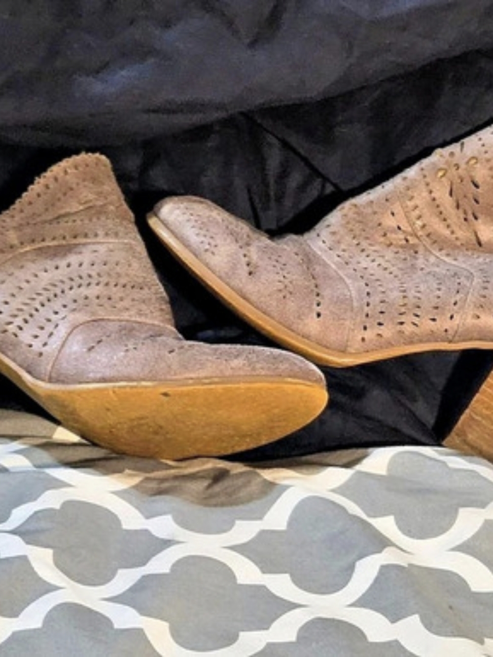 Perforated Brown Ankle Boots